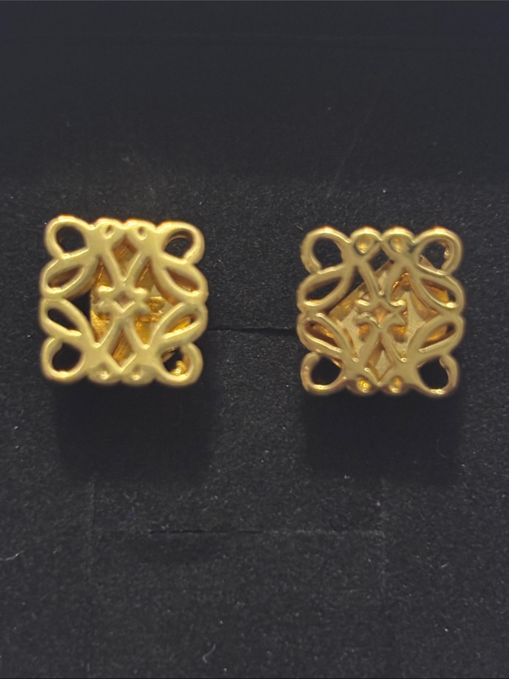 Loewe Gold Square Stud Earrings